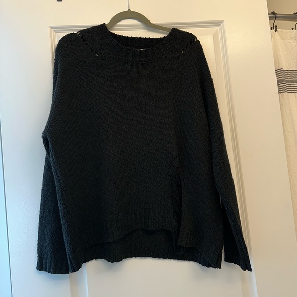 Vici Black Distressed Sweater - Picture 5 of 7